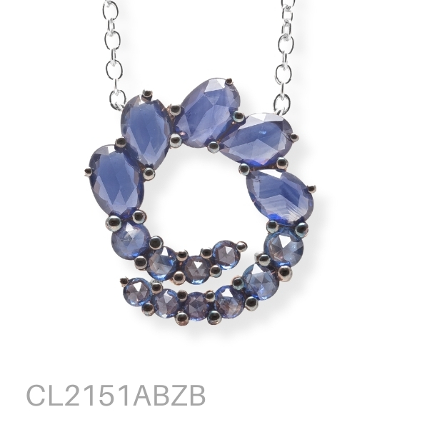 NECKLACE, WHITE GOLD, BLUE SAPPHIRES