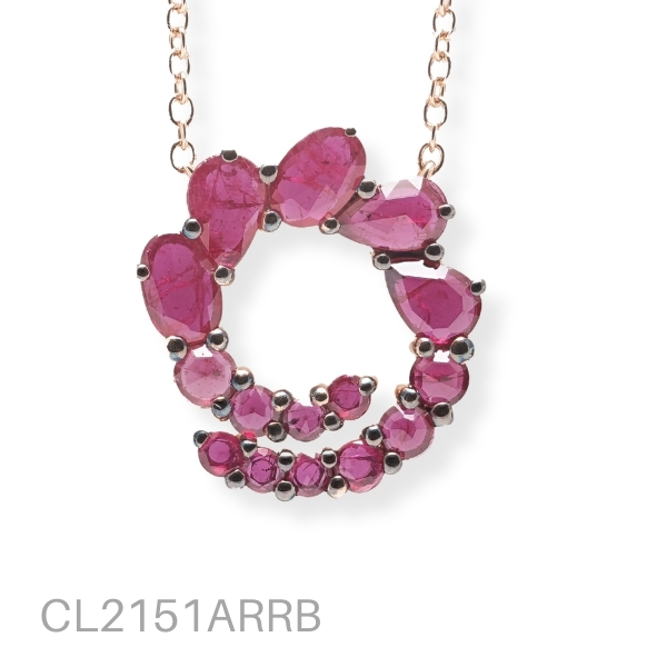 NECKLACE, ROSE GOLD, RUBIES