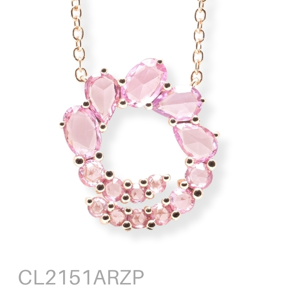 NECKLACE, ROSE GOLD, PINK SAPPHIRES