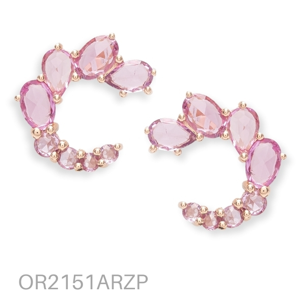 EARRINGS, ROSE GOLD, PINK SAPPHIRES